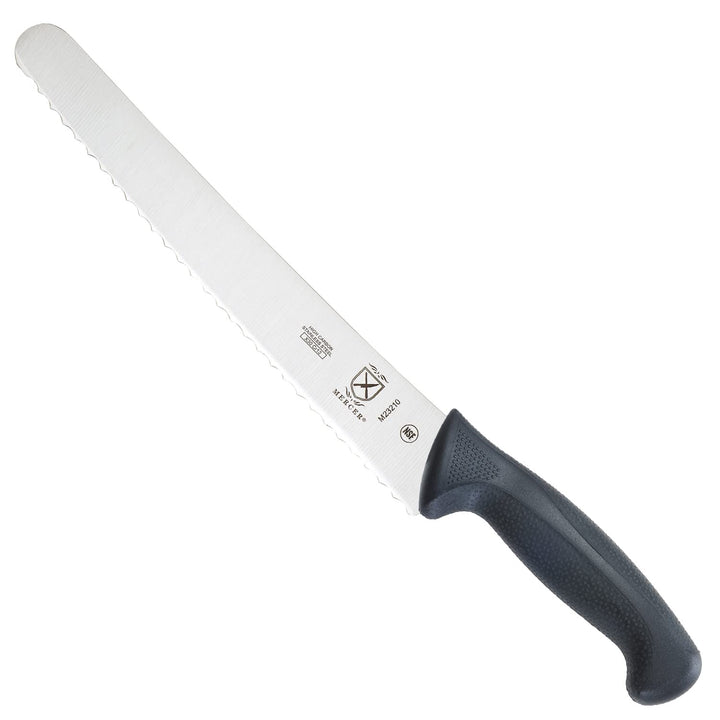 Mercer Culinary M23210 Millennia Wide Wavy Edge Bread Knife, 10-Inch, Black 10-Inch Wide Wavy Edge B