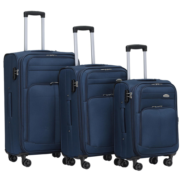 BEIBYE 4 Rollen Reisekoffer 3tlg.Stoffkoffer Handgepäck Kindergepäck Gepäck Koffer Trolley Set-XL-L-