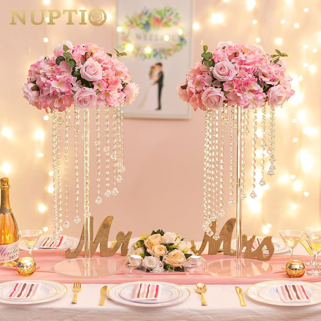 Nuptio Blumenvasen Hochzeit Mittelstücke 2 Stück 60cm Hoch Acryl Vase Steht für Kristall-mittelstück