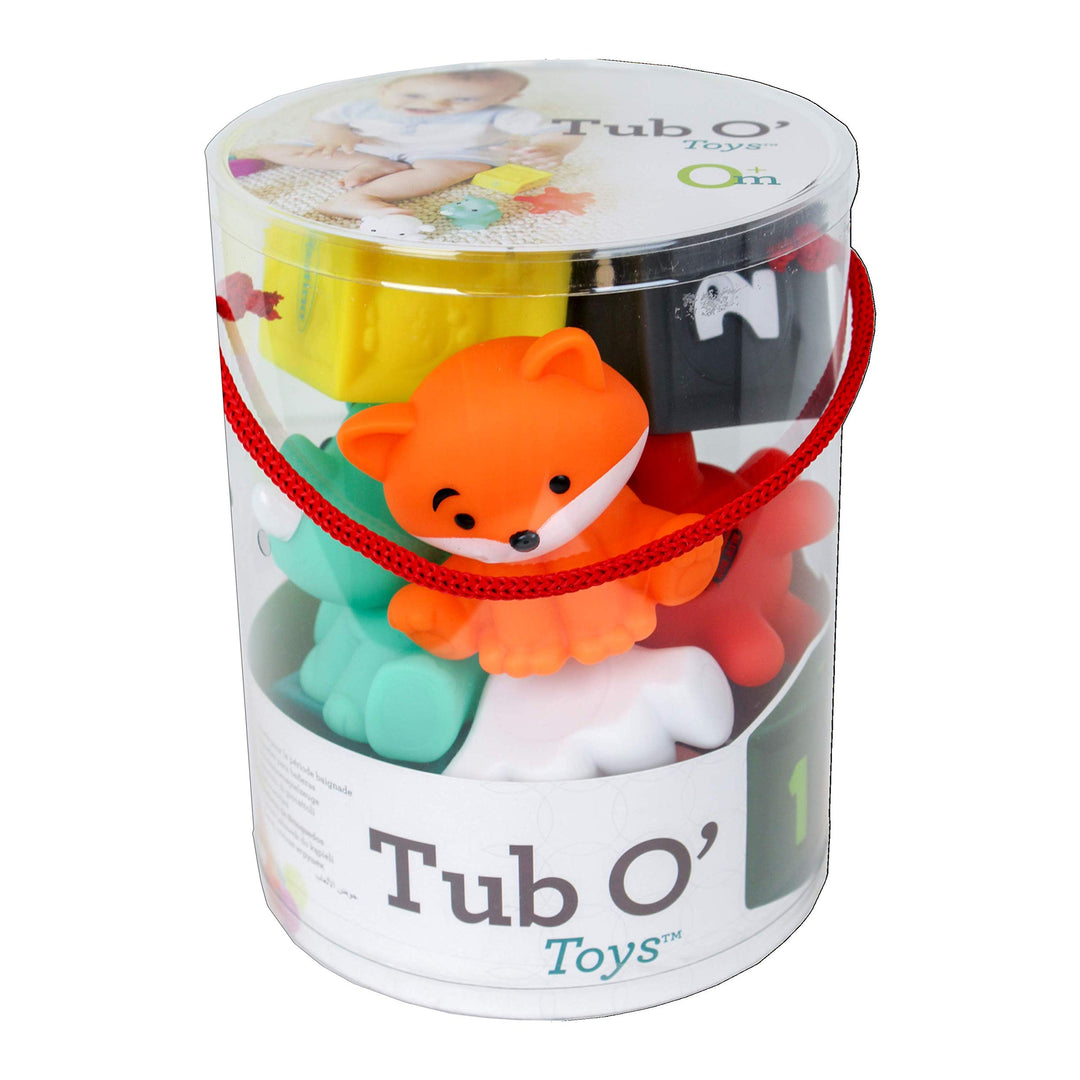 INFANTINO 216289 Sensory Plug und Roll Multiblöcke Kübel mit Texturierter Spielzeuge, Kübel mit