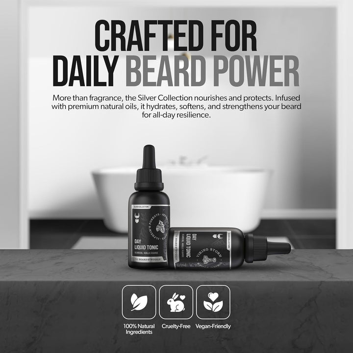 The Beard Struggle Day Liquid Tonic Bartöl für Männer – Silver Collection (Alfheim's Forests) – Bart