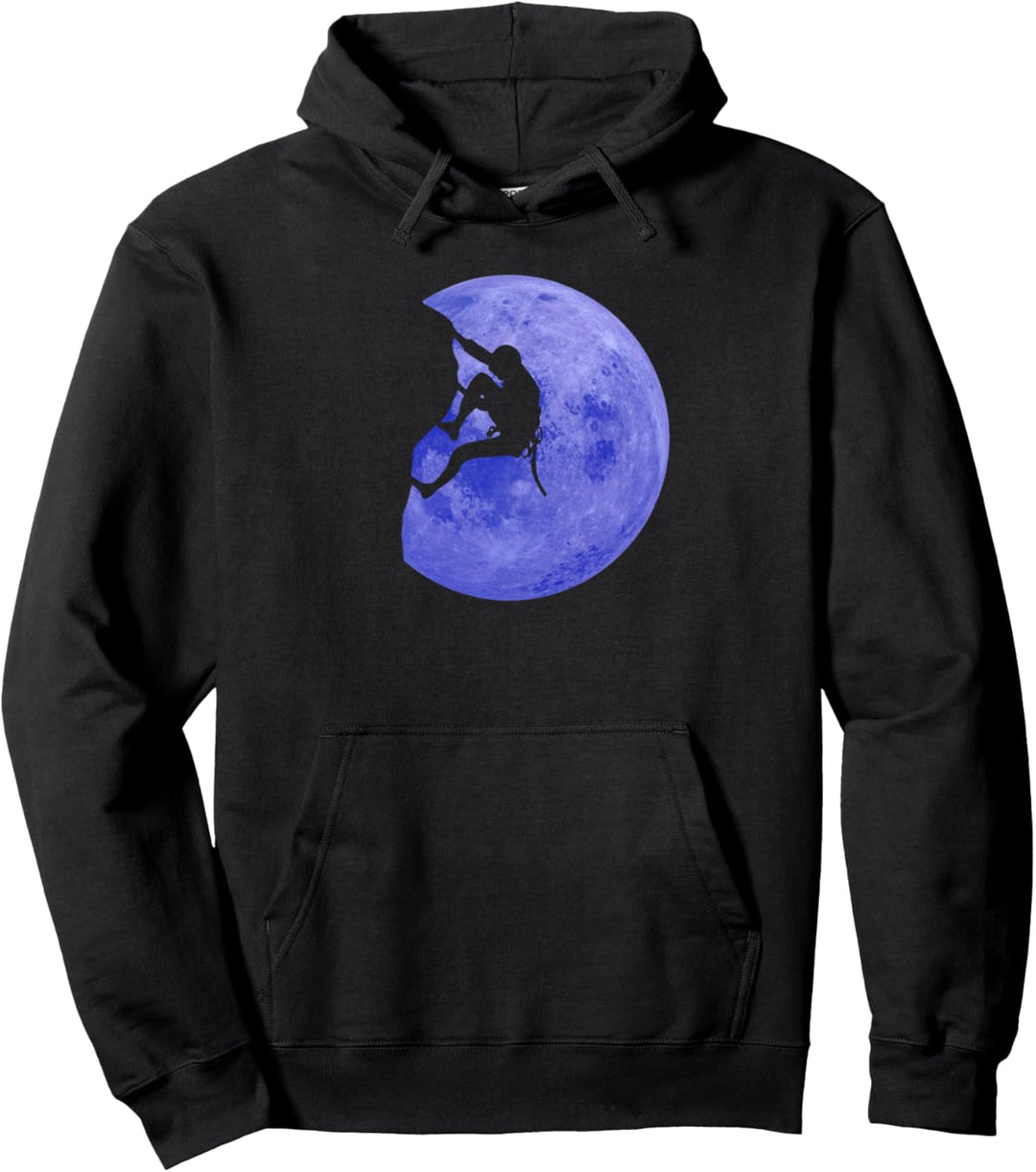 Kletterer Mond Klettern Bouldern Boulder Pullover Hoodie