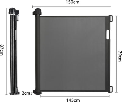LARS360 Türschutzgitter Ausziehbar 0-150cm Treppenschutzrollo Baby Treppenschutzgitter Einziehbares