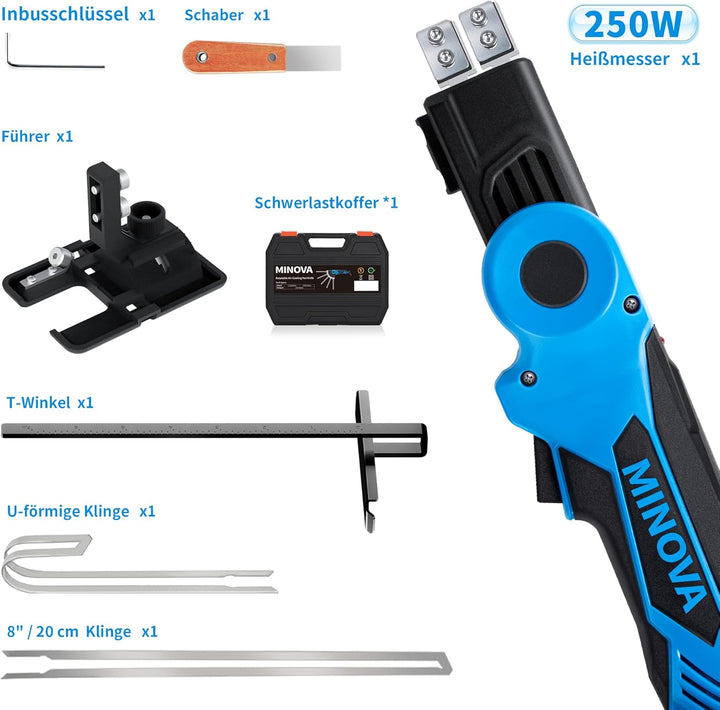 MINOVA Styroporschneider Drehbarer Elektrischer Heissdrahtschneider Schaumstoffschneidwerkzeugset Lu