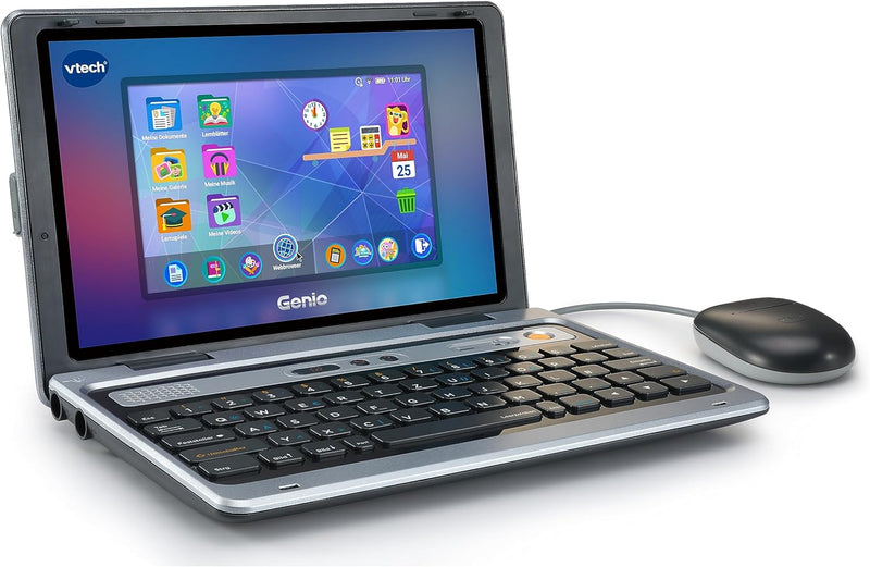 VTech Genio Lernlaptop XL – Lerncomputer mit grossen 7"-LCD-Bildschirm mit Internetzugang, Textprogr