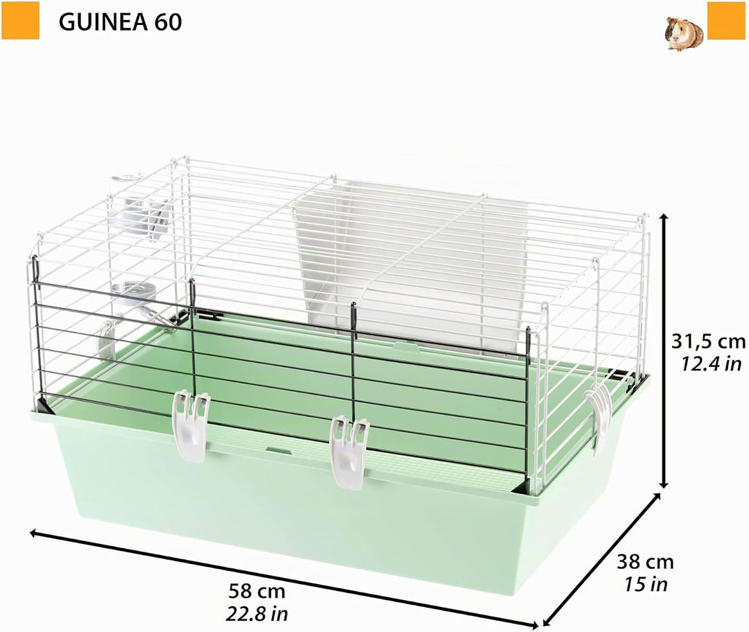 Ferplast Meerschweinchenkäfig, Kleintierkäfig, CAVIE 60 Kleintierzubehör inklusive, 58 x 38 x h 32 c