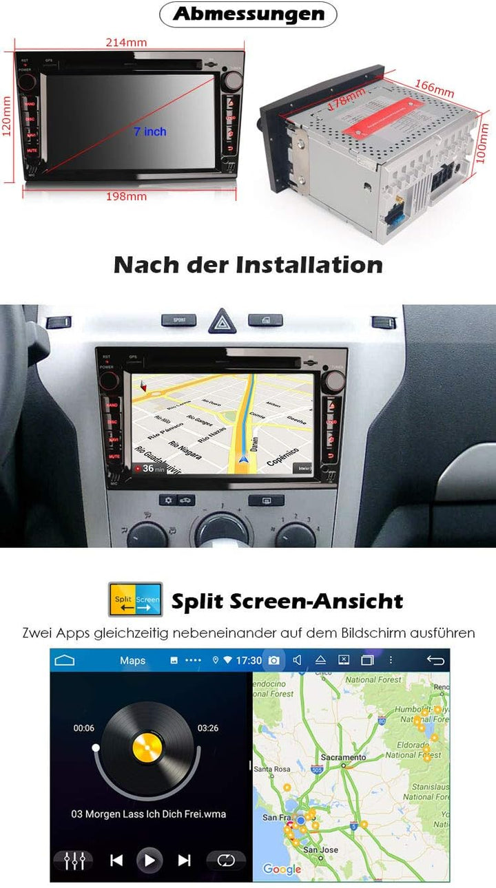 Erisin 8-Kern Android 11 Autoradio Mit GPS Navi für Opel Antara Astra Corsa C/D Meriva Signum Vivaro