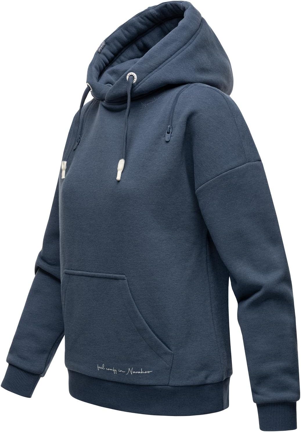 Navahoo Damen Sweatshirt Kapuzenpullover Hoodie Oversized Zuckerbärchen XS-XXL S Dusty Blue, S Dusty