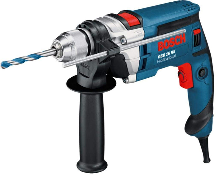 Bosch Professional Schlagbohrmaschine GSB 16 RE (inkl. Schnellspannbohrfutter 13mm, Tiefenanschlag 2