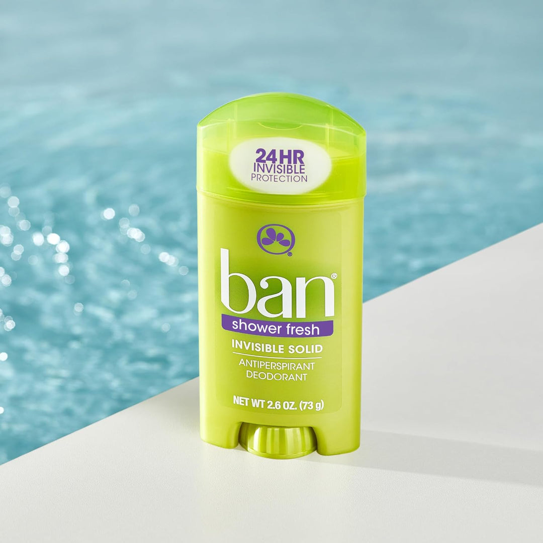 2x Ban Invisible Solid Antiperspirant &amp; Deodorant Shower Fresh - aus den USA