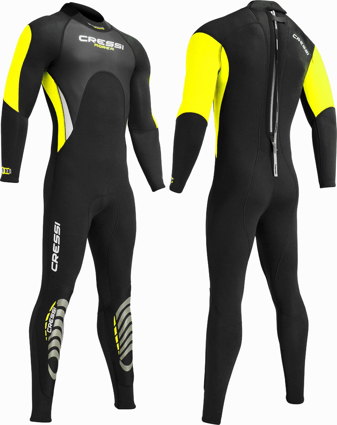 Cressi Morea Herren - Neoprenanzug 3mm für alle Wassersportarten XXL/6 Schwarz/Gelb/Silber, XXL/6 Sc