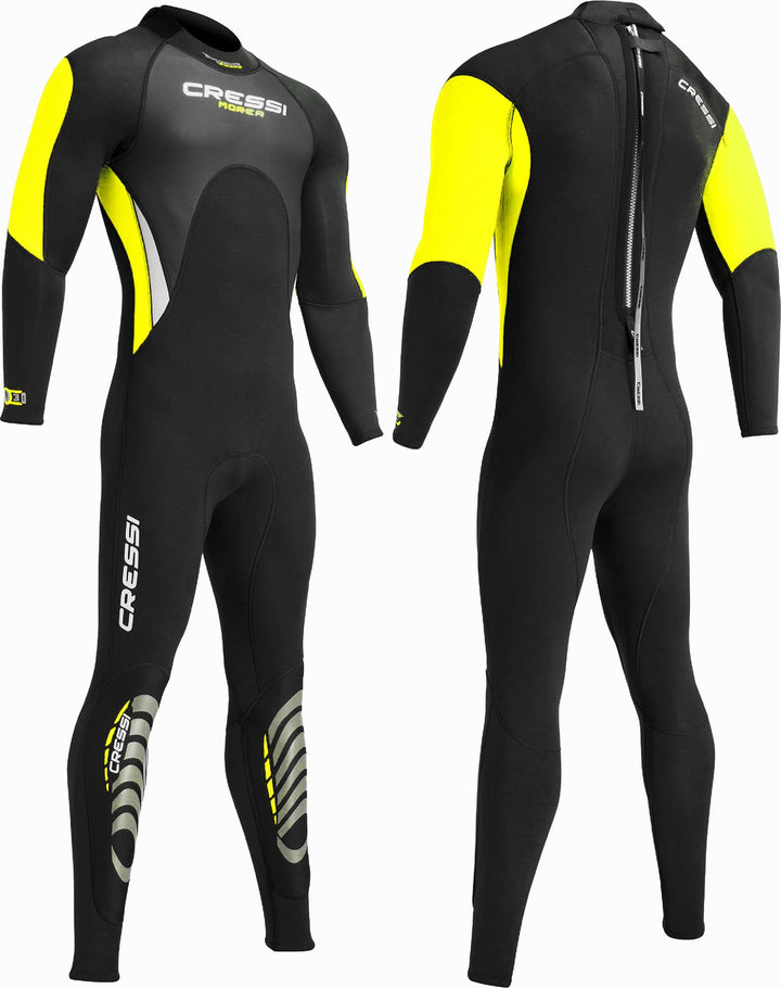 Cressi Morea Herren - Neoprenanzug 3mm für alle Wassersportarten XXL/6 Schwarz/Gelb/Silber, XXL/6 Sc