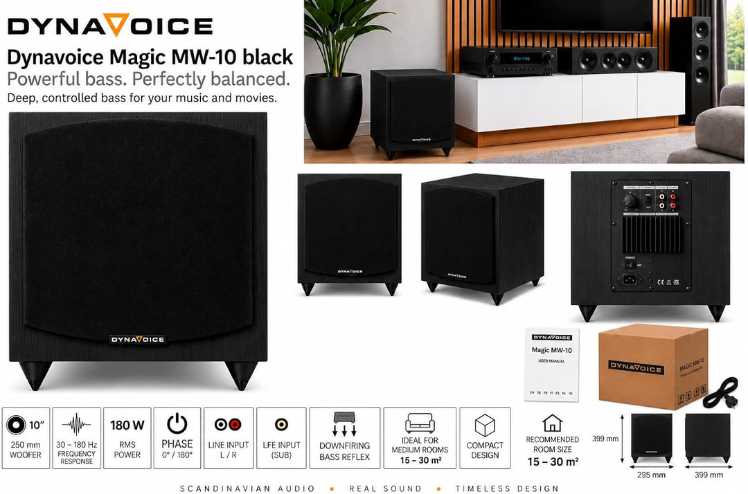 DYNAVOICE Aktiv-Subwoofer 10" Ref. Magic MW10. Schwarz