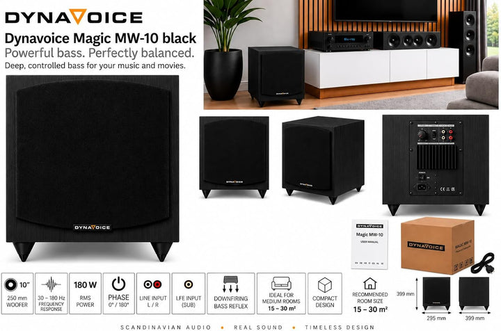 DYNAVOICE Aktiv-Subwoofer 10" Ref. Magic MW10. Schwarz