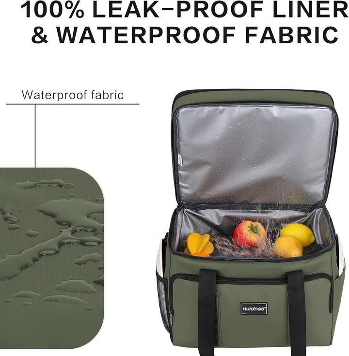 Hulongo Kühltasche Isoliert Kühltasche Wasserdicht Picknick Doppel-Thermotasche für Camping, Reisen,