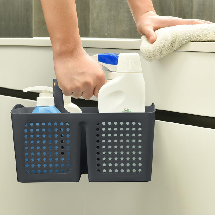 VITEVER Portable Dusche Caddy Korb mit Fächern, Kunststoff geteilt Reinigung Caddy Organizer Storage