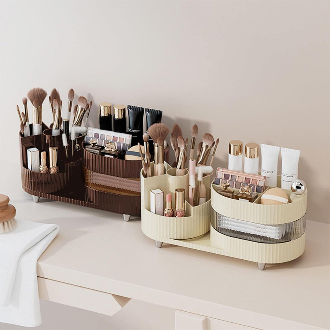 DASITON Make up Kosmetik Organizer,360° Drehbarer Make Up Pinsel Organizer,Grosser Kapazität Kosmeti