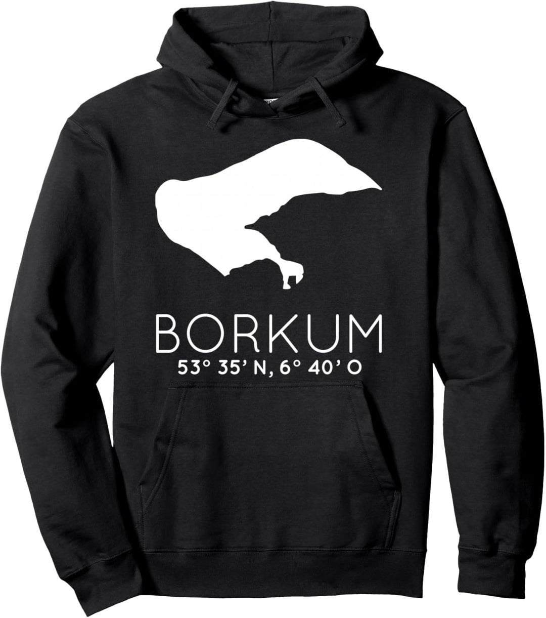 Borkum Urlaub Ostfriesische Inseln Koordinaten Karte Pullover Hoodie