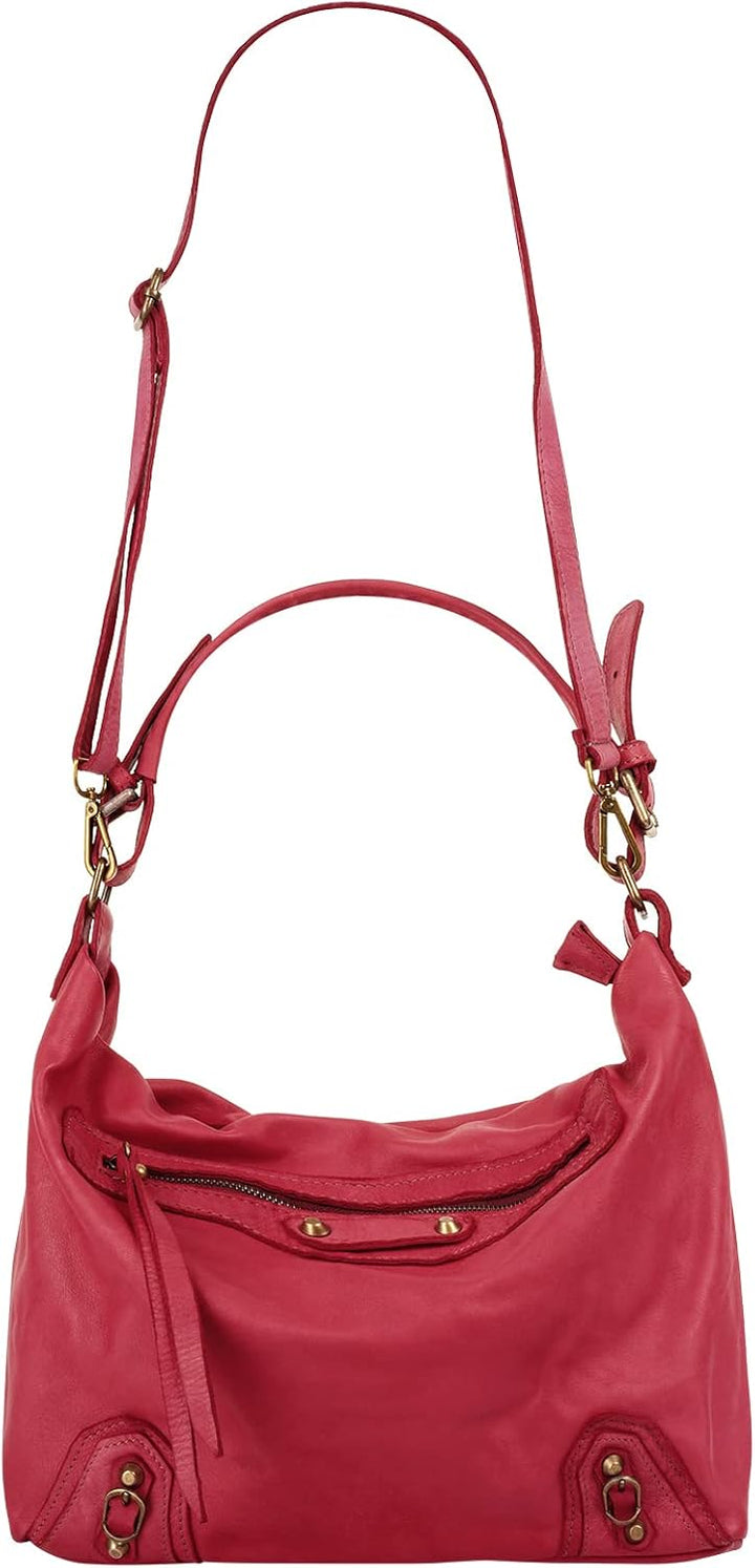 Samantha Look Shopper Echt Leder Damen | Made in Italy, geräumige Umhängetasche, Handtasche aus Lede