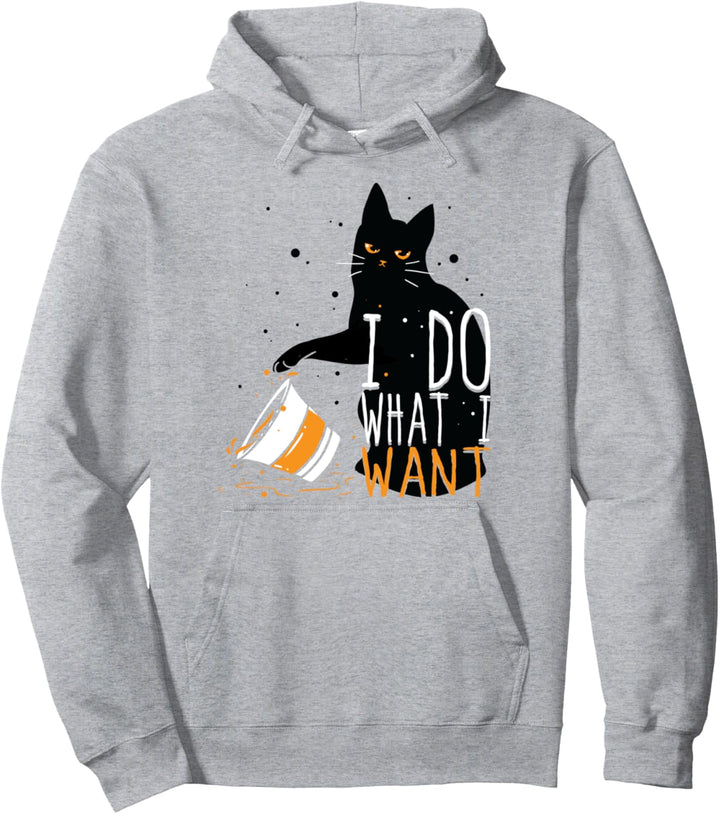 Ich Tue Was Ich Will Schwarze Katze Tasse Lustige Grafik Pullover Hoodie