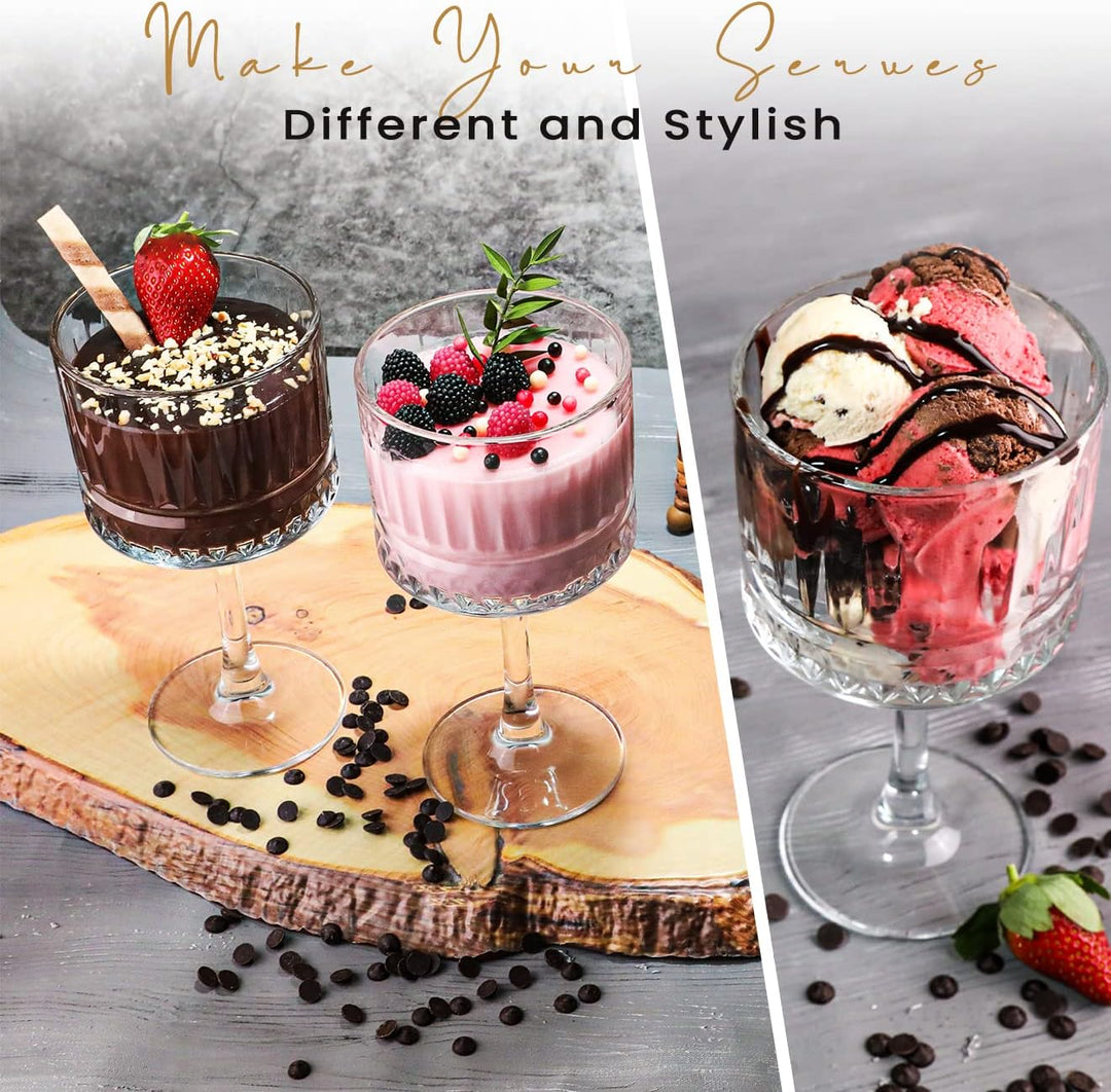 Vintage Coupe Gläser 2er-Set, (500 ml/17oz), Champagner, Martini, Cocktailgläser, Grosse Quadratisch