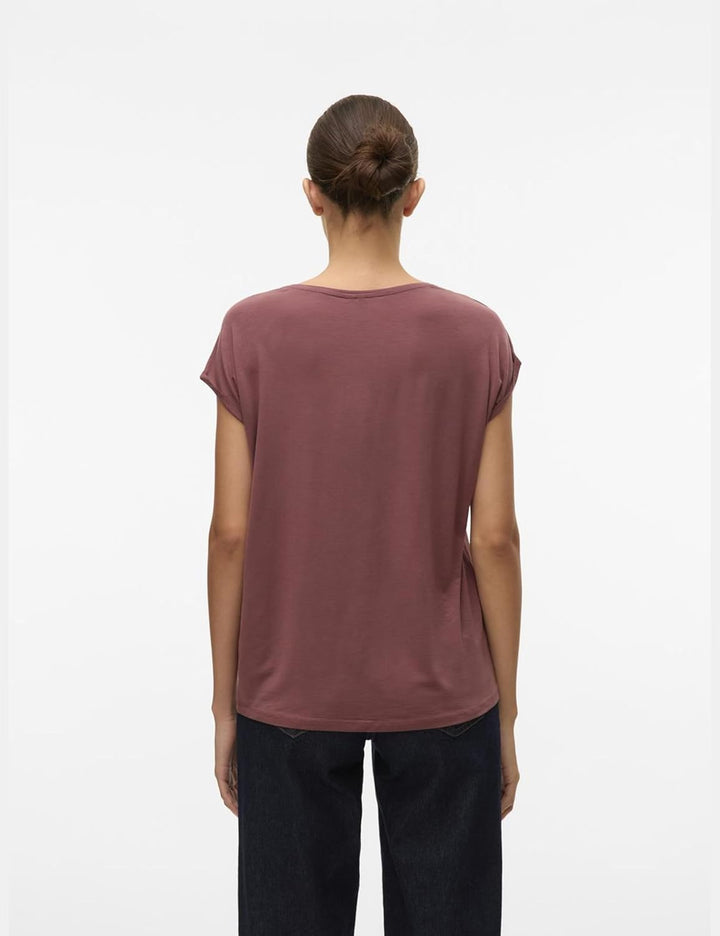 VERO MODA Damen VMAVA PLAIN SS TOP GAJRS NOOS XL Rose Brown, XL Rose Brown
