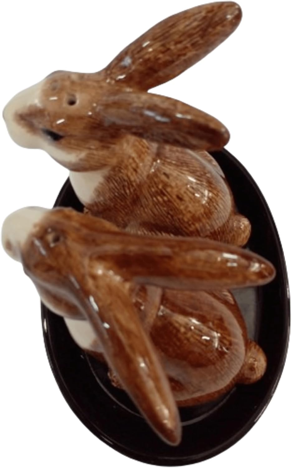 Keramik Salz- und Pfefferstreuer Set, Tiermotiv, Fauna, ca. 13 x 9 cm (Hasen), Hasen