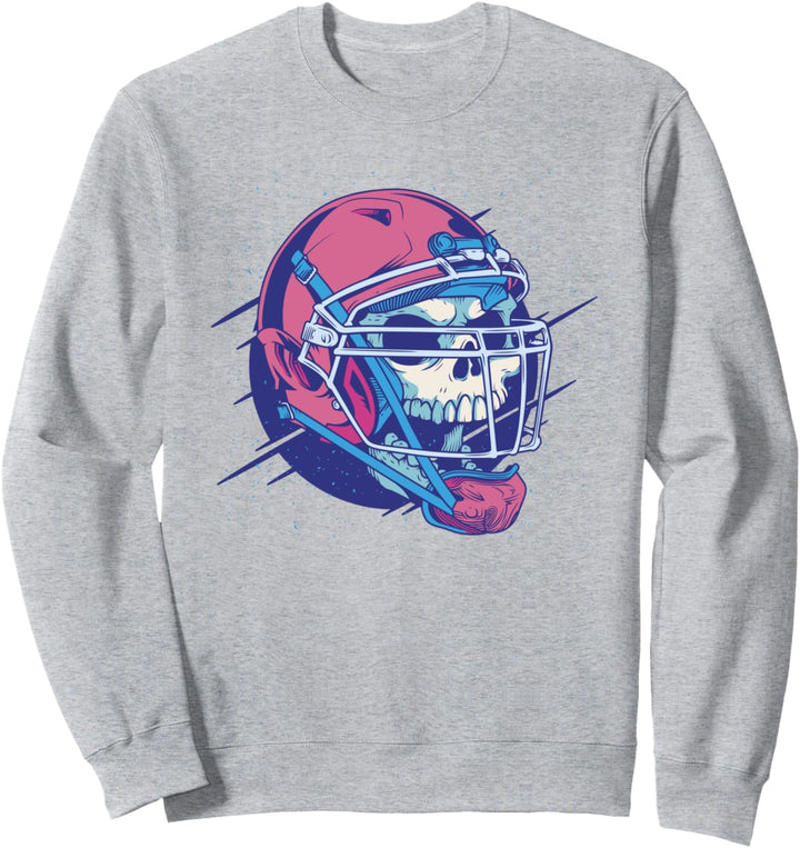 Totenkopf mit Fussballhelm. Sweatshirt