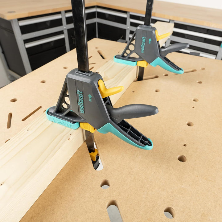 wolfcraft EHZ 100-700 Einhandzwinge PRO 3033000 | Kraftvolle Zwinge zum professionellen Spannen von