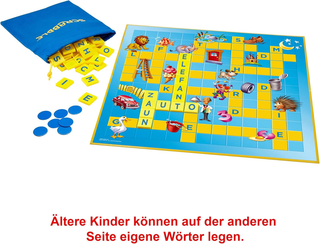 Mattel Games Scrabble Junior Wörterspiel und Kinderspiel, Kinderspiele Brettspiele geeignet für 2 -