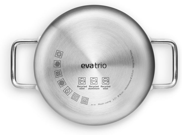 Eva Trio | Multi Topf 2,2 l 16 cm Mosaic keramische Slip-Let-Antihaftbeschichtung | Der Topfkörper b