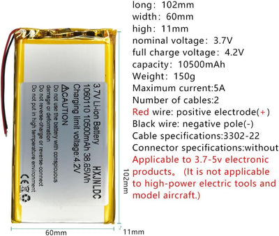DC 3.7V 10500mah 1060110 li-ion Lithium Ionenpolymer Batteriewechsel für DIY 3.7-5v elektronische Pr