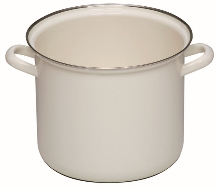 Riess, 0274-033, Hoher Topf mit Chromrand 22 cm, ohne Deckel, CLASSIC- WEISS, Durchmesser 22 cm, Inh
