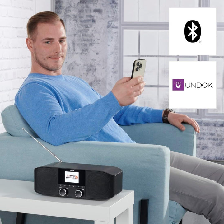 Hama WLAN Internetradio und DAB Radio DAB Plus Radio mit Bluetooth Küchenradio Internet Radio DAB+ D