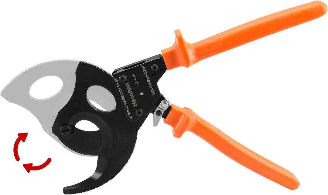 Heschen Ratschen-Kabelschneider VC-60A für 60 mm/500 mm² Abisolierzange, Hand-Crimpzange