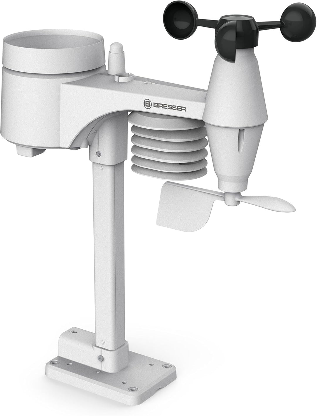 Bresser Wetterstation Funk mit Aussensensor Wetter Center mit 5-in-1 Aussensensor (Temperatur, Luftd