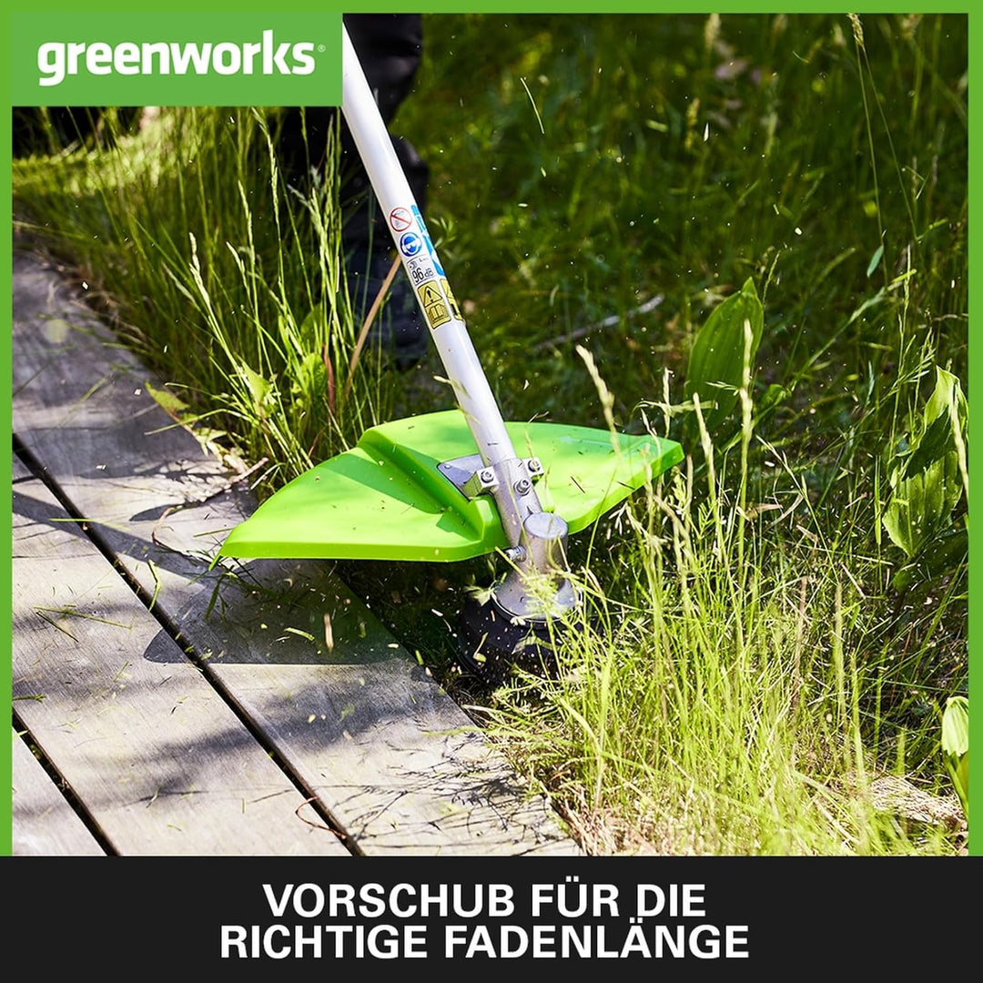 Greenworks GD24X2TX Akku Rasentrimmer für kleine bis mittelgrosse Gärten, 40 cm Schnittbreite, Stoss