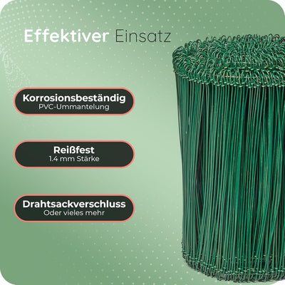 Novatool Drahtsackverschlüsse 1000-5000 Stück | Kupfer Schwarz Grün Rödeldraht Bindedraht mit Drilla