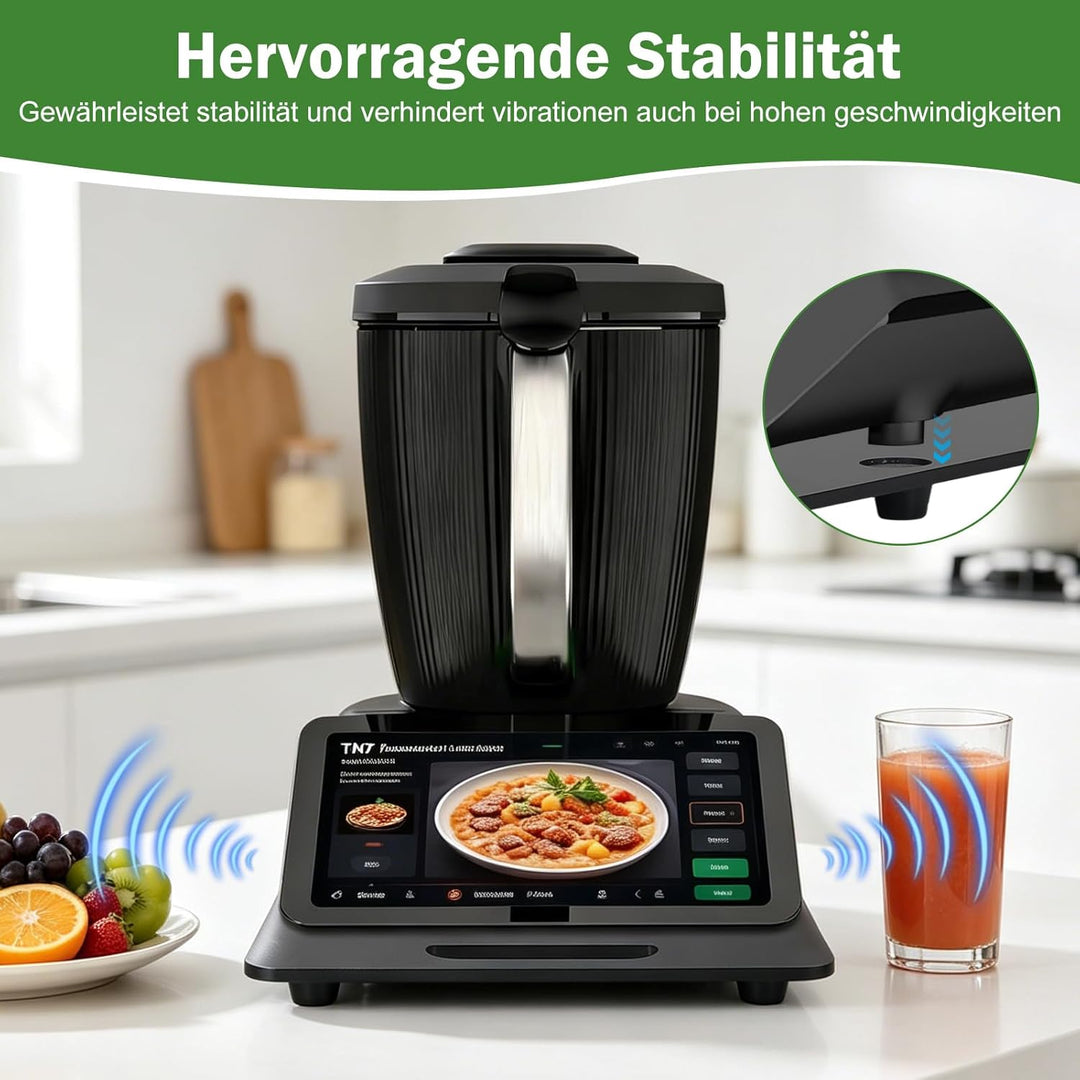 Gleitbrett für Thermomix TM7, Brett für Thermomix mit 360° Rollen, Stopper & Gummifüssen, Brett für
