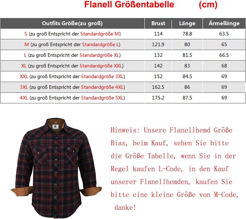 Coevals Club Herren Flanellhemd Langarm Kariertes Druckknöpfe Baumwolle mit Tasche Normale Passform