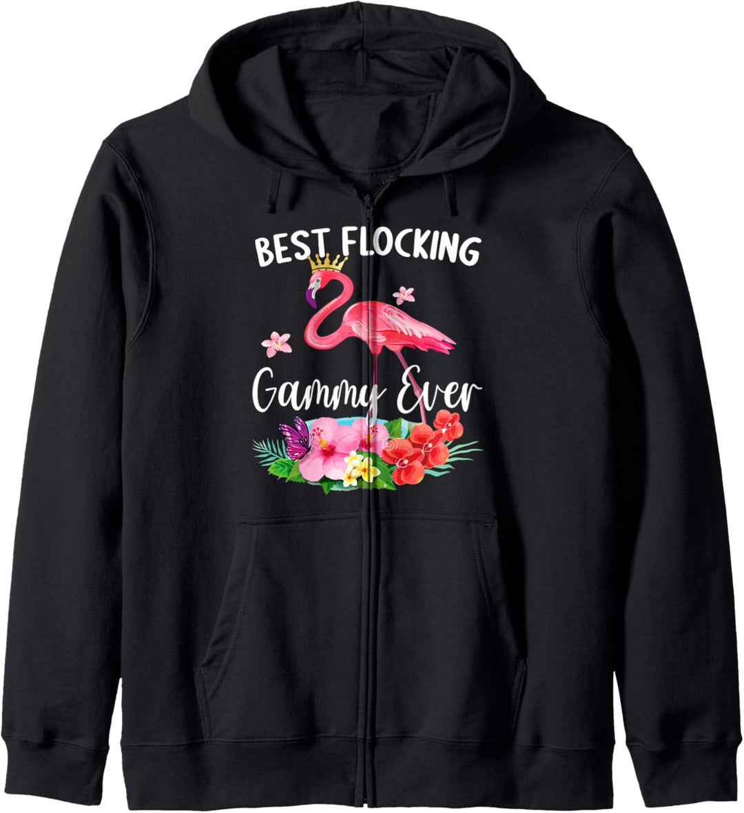 Lustige Beste Beflockung Gammy Ever Flamingo-Fan Kapuzenjacke