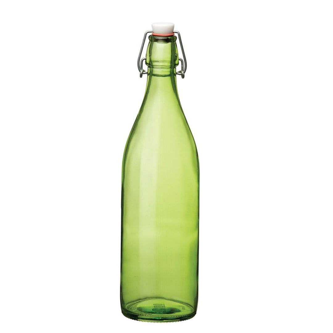 Bormioli Rocco Giara Green Glass Swing Top Bottle by Bormioli Rocco Silber, Silber 1000 ml