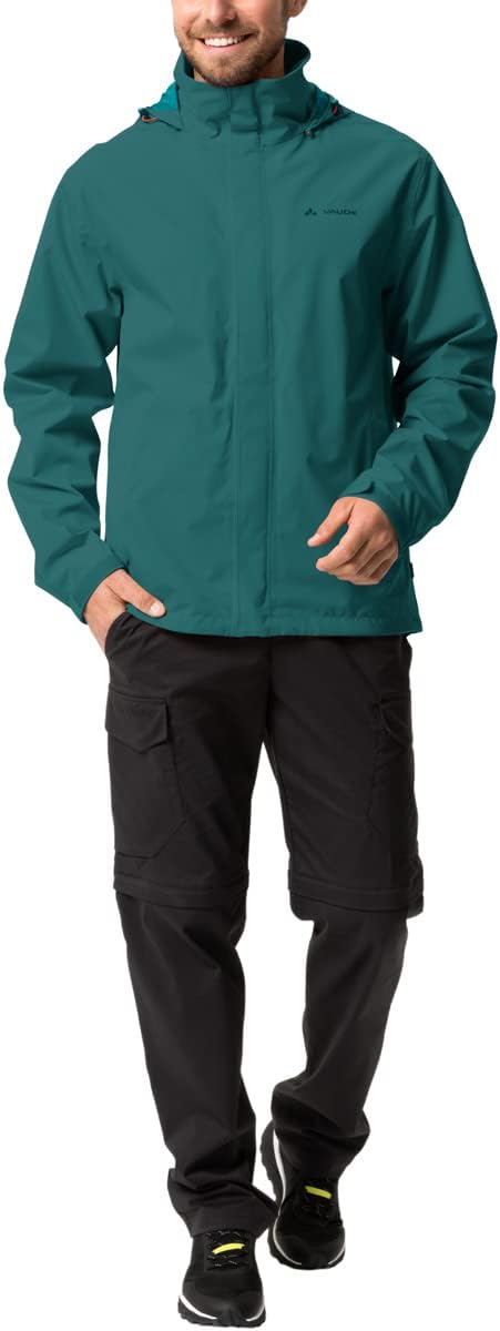 VAUDE Regenjacke Herren Escape Light, Wasserdichte Outdoor-Jacke, atmungsaktiver Windbreaker mit Kap
