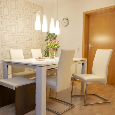 Staboos Stuhlhussen 6er Set - Hohe Elastizität - Stuhlbezug 6er Set - ÖKO TEX Zertifiziert (Creme) 6