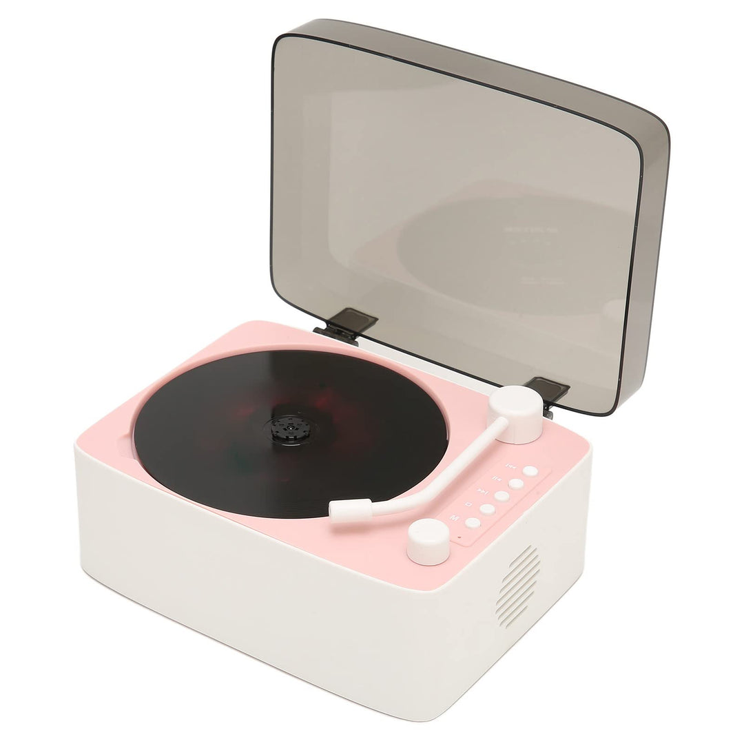 PUSOKEI Tragbarer CD Player mit Bluetooth, Vintage CD Musik Player, Retro Grammophon CD Player, Eing