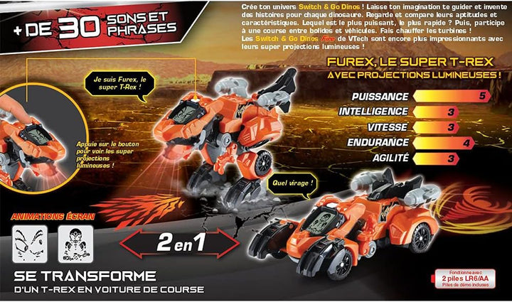 VTech Switch & Go Dinos Fire - Furex, Der Super T-Rex, Dinosaurier Spielzeug - Ab 4 Jahren - FR Vers