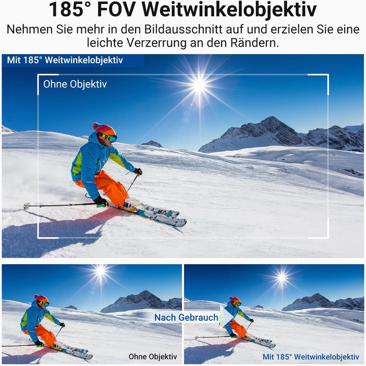 NEEWER Weitwinkelobjektiv kompatibel mit Insta360 GO Ultra, 185° FOV, mehrfachvergütetes HD Optische