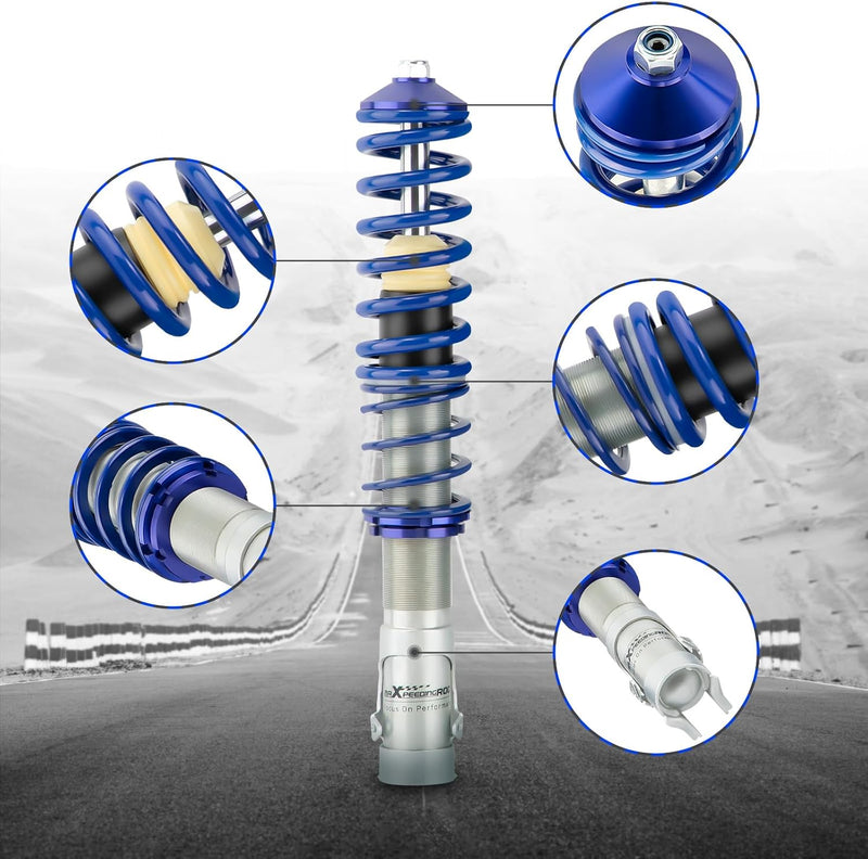 maXpeedingrods Gewindefahrwerk Für Volkswagen Golf MK2 1985-1992 (19E) Jetta II 1G 1984-1992-Blau