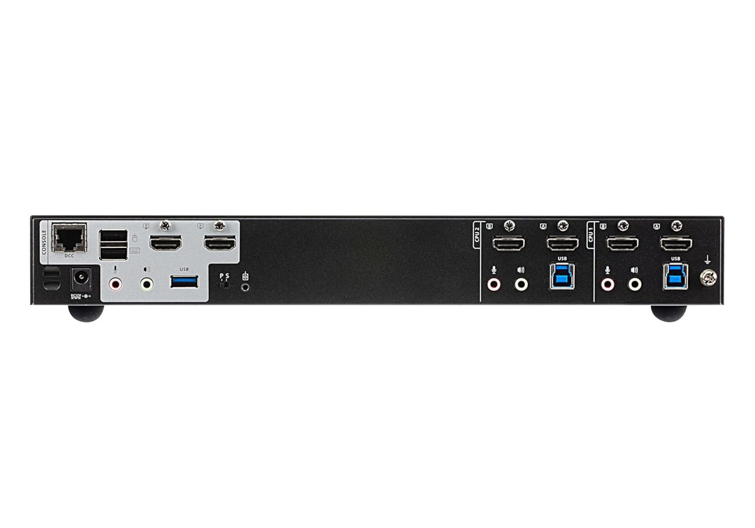 ATEN CS1842 2-Port True 4K HDMI Dual-View KVM Switch mit Audio & USB 3.0Hub, schwarz