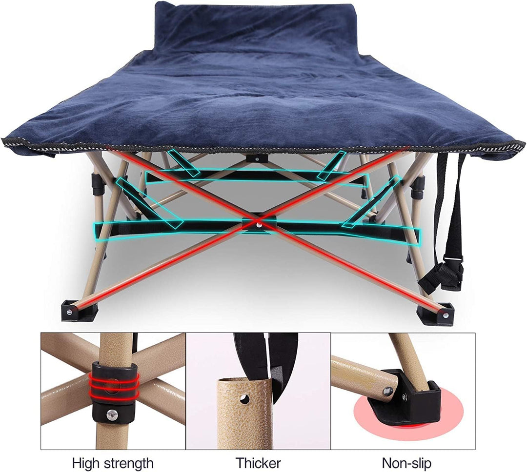 REDCAMP Campingbett Feldbett Klappbar mit Auflage für Erwachsene, XXL 190 x 71 x 38 cm Faltbar Feldb